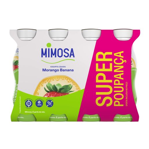 MIMOSA Iogurte Líquido Banana Morango 8x151 ml MIMOSA Iogurte Líquido Banana Morango 8x151 ml