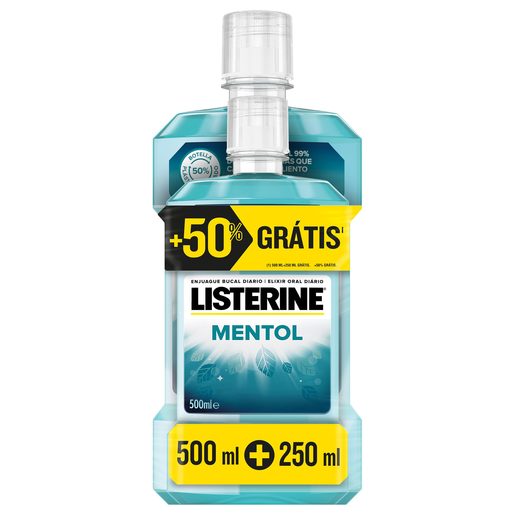 LISTERINE Elixir Mentol 500 ml + 250 ml gátis