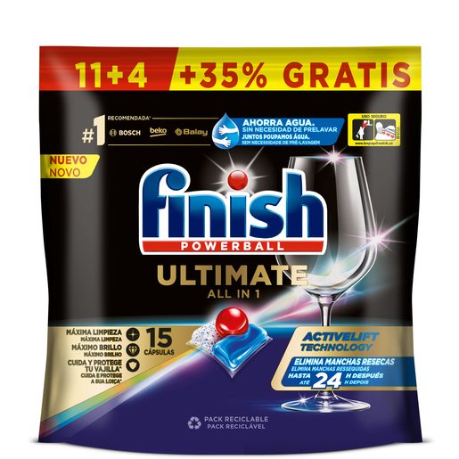 FINISH Detergente Pastilhas para Máquina da Loiça Ultimate All in 1 11 lv
