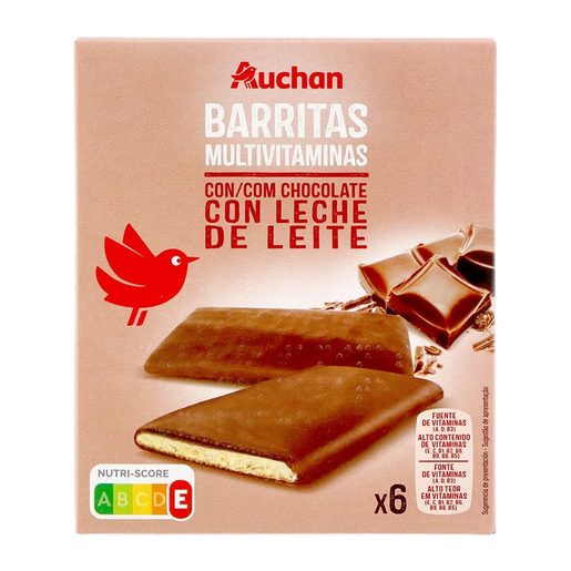 AUCHAN Barras de Cereais Chocolate de Leite 126 g