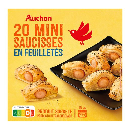 AUCHAN Mini Folhados Salsicha com Molho Mostarda 350 g
