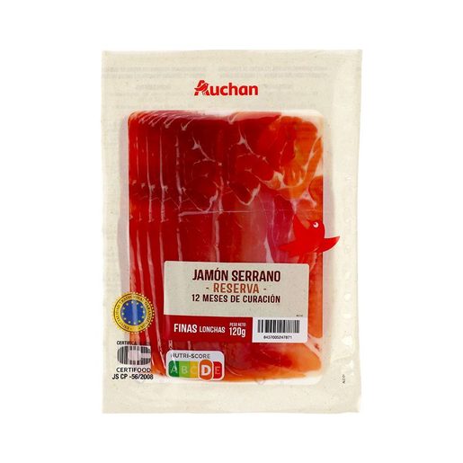 AUCHAN Presunto Serrano Cura 12 Meses Fatias 120 g