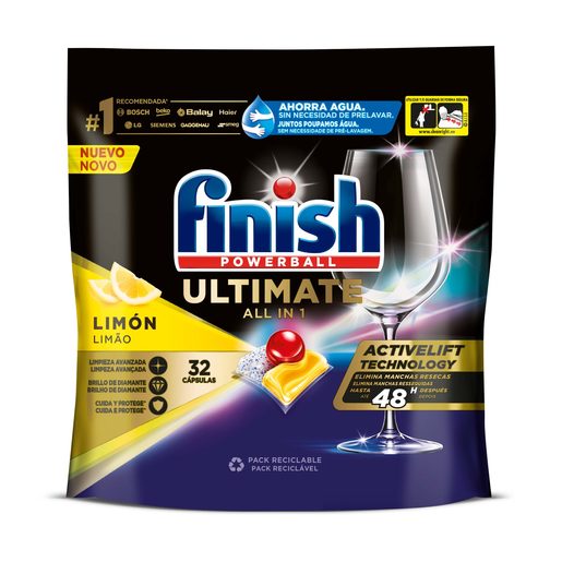FINISH Detergente Máquina da Loiça Pastilhas Ultimate All in 1 32 lv