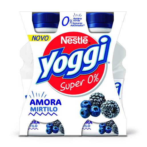 YOGGI Iogurte Líquido Super 0% Amora Mirtilo 4x160 g YOGGI Iogurte Líquido Super 0% Amora Mirtilo 4x160 g