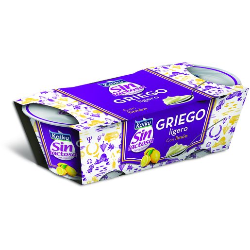 KAIKU Iogurte Grego Ligeiro Limão Sem Lactose 2x90 g