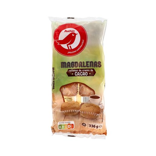 AUCHAN Madalenas Recheadas Creme de Cacau 336 g AUCHAN Madalenas Recheadas Creme de Cacau 336 g