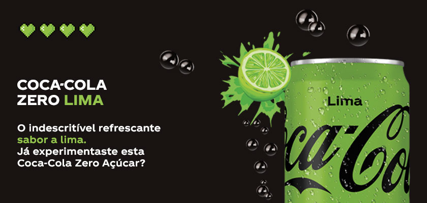 Coca-Cola Zero Lima - O indescritível refrescante sabor a lima. Já experimentaste esta Coca-Cola Zero Açúcar?