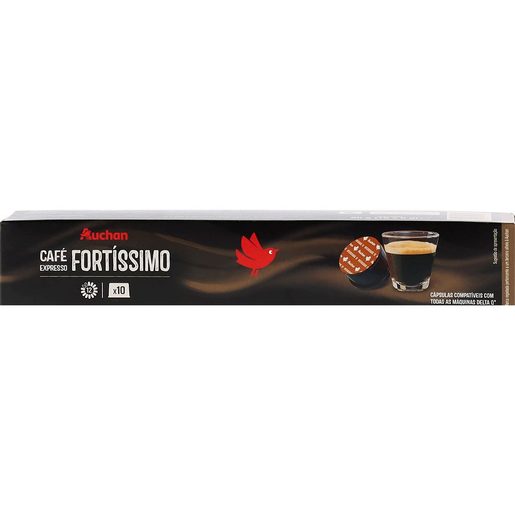 AUCHAN Café Expresso Delta Q Fortíssimo Intensidade 12 10 un AUCHAN Café Expresso Delta Q Fortíssimo Intensidade 12 10 un
