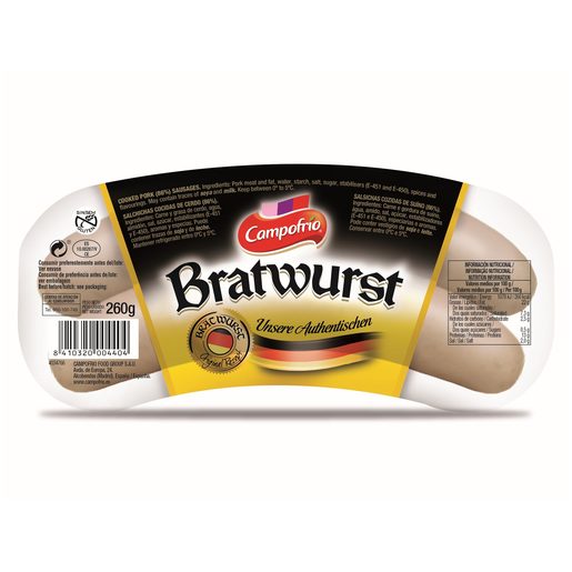 CAMPOFRIO Salsichas Alemãs Bratwurst 260 g