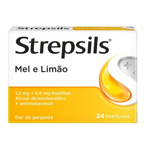 STREPSILS Mel e Limão 1,2 mg + 0,6 mg Pastilha 24 un