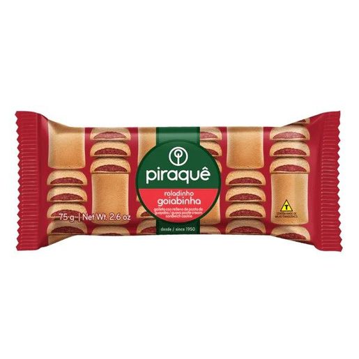 PIRAQUÊ Biscoito Roladinho Goiaba 75 g