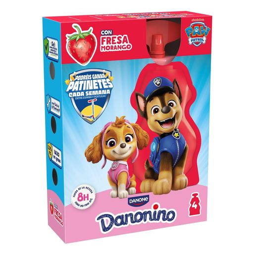 DANONINO Iogurte Líquido Morango "Para Levar" 4x70 g