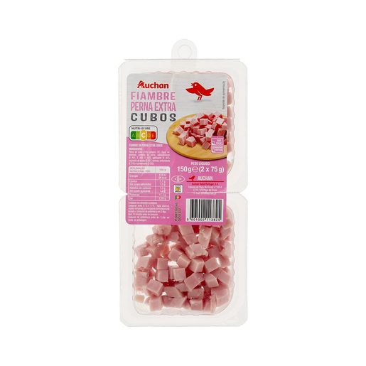 AUCHAN Fiambre Perna Extra Cubos 2X75 g