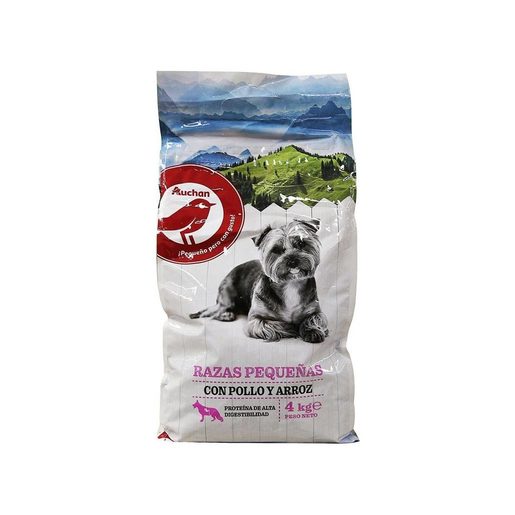 AUCHAN Ração Cão Raça Pequena Frango e Arroz 4 kg