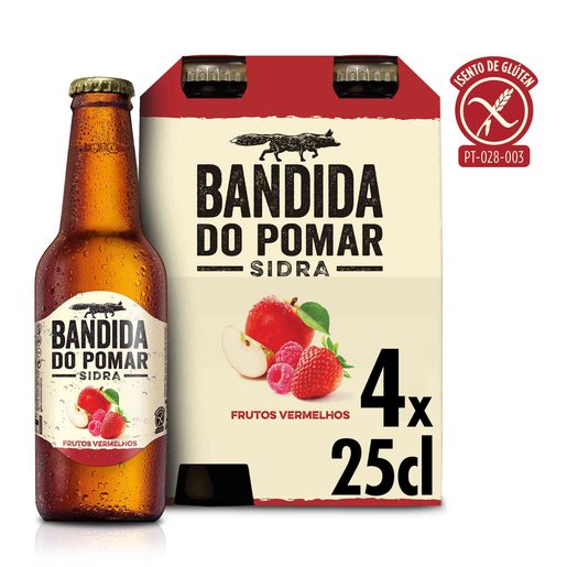 BANDIDA DO POMAR Sidra com Álcool Frutos Vermelhos 4x250 ml