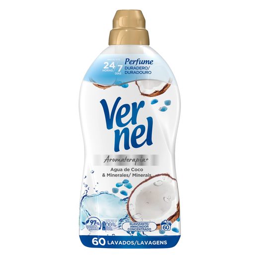 VERNEL Amaciador Concentrado Aromaterapia Água de Coco e Minerais 60 lv