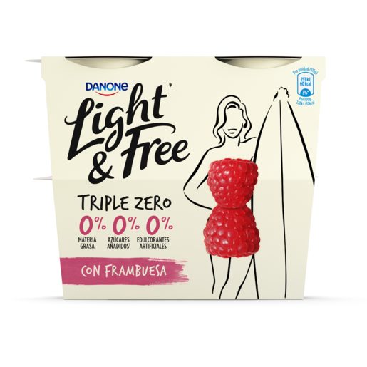 LIGHT & FREE Iogurte Magro Pedaços Framboesa 4x155 g LIGHT & FREE Iogurte Magro Pedaços Framboesa 4x155 g