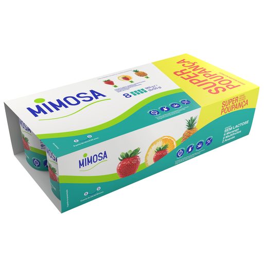 MIMOSA Iogurte sem Lactose Morango Multifrutos Ananás 8x120 g