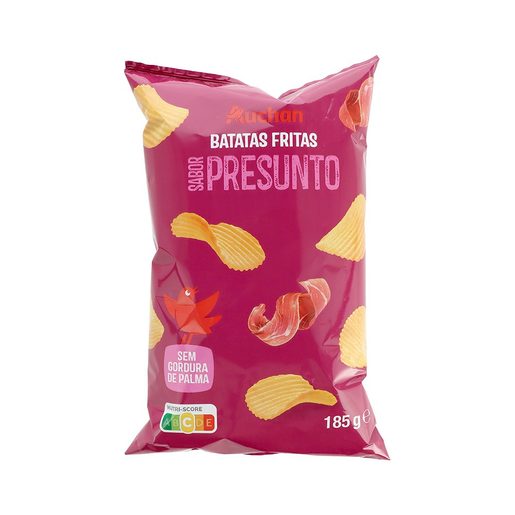 AUCHAN Batatas Fritas Onduladas Presunto 185 g