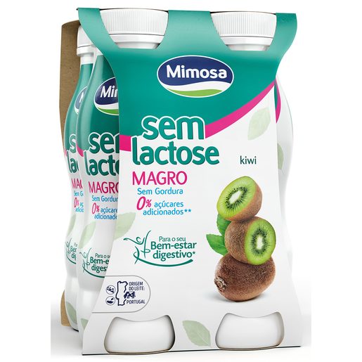 MIMOSA Iogurte Líquido Magro sem Lactose Kiwi 4x151 ml