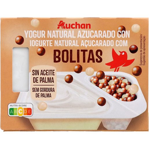 AUCHAN Iogurte de Baunilha com Bolitas de Chocolate 2x122 g