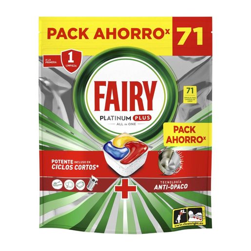 FAIRY Detergente Máquina Loiça Pastihas Platium Plus Limão 71 un FAIRY Detergente Máquina Loiça Pastihas Platium Plus Limão 71 un