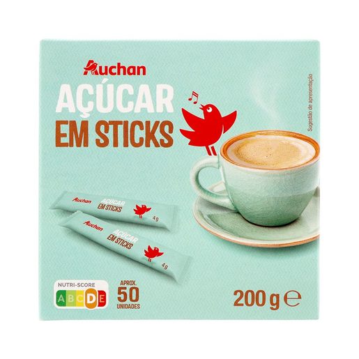 AUCHAN Açúcar Branco em Sticks (50 un) 200 g AUCHAN Açúcar Branco em Sticks (50 un) 200 g