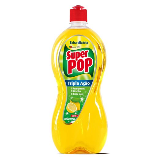 SUPER POP Detergente Manual Loiça Tripla Ação Limão 700 ml