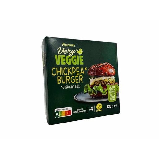AUCHAN Very Veggie Chickpea Burger Vegan Grão de Bico 320 g AUCHAN Very Veggie Chickpea Burger Vegan Grão de Bico 320 g
