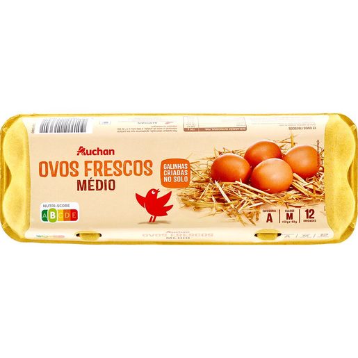 AUCHAN Ovos Galinhas Solo Classe M 12 un