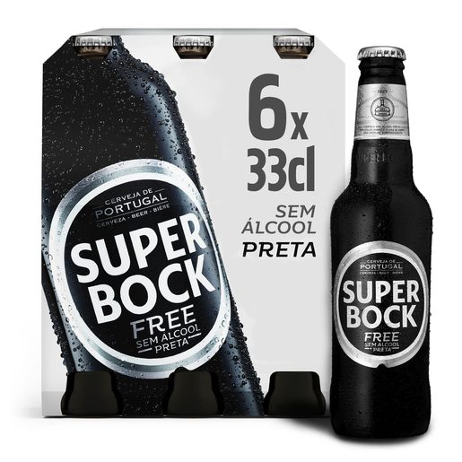 SUPER BOCK Cerveja sem Álcool Preta 6x330 ml