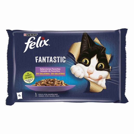 FELIX Fantastic Alimento Húmido Gato Seleção de Favoritos 4x85 g FELIX Fantastic Alimento Húmido Gato Seleção de Favoritos 4x85 g