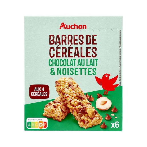 AUCHAN Barras Cereais Chocolate Leite e Avelã 126 g AUCHAN Barras Cereais Chocolate Leite e Avelã 126 g