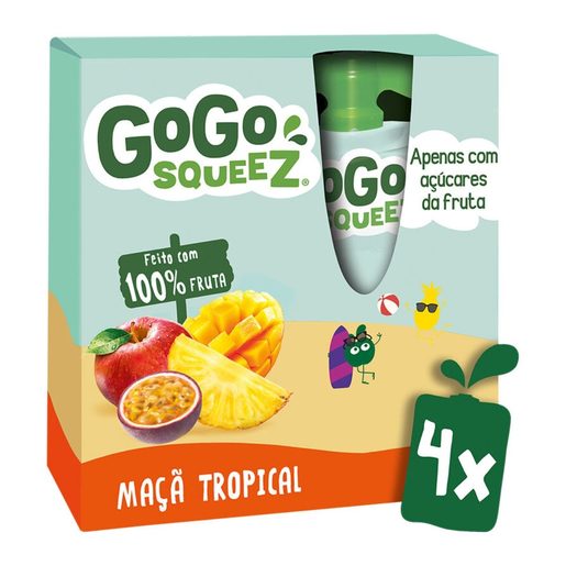 GOGO Squeez Saqueta Maçã Tropical 4X90 g GOGO Squeez Saqueta Maçã Tropical 4X90 g