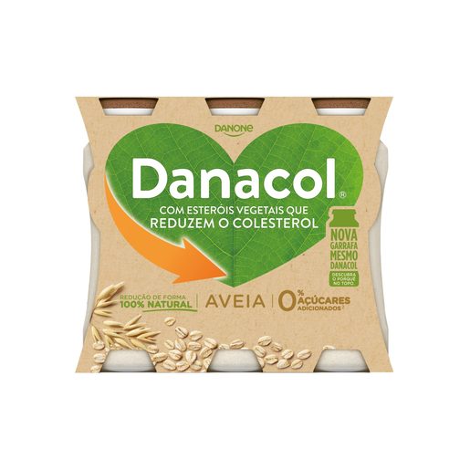 DANACOL Iogurte Líquido Reduz Colesterol Aveia 6x100 g