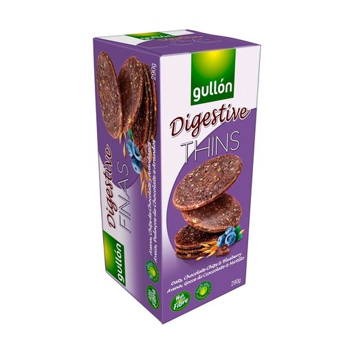GULLÓN Bolacha Digestive Thins Aveia Chocolate E Mirtilo 270 g