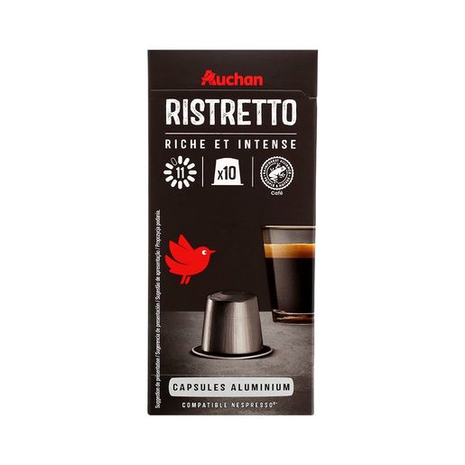 AUCHAN Cápsulas Café Nespresso Alumínio Ristretto 10 un AUCHAN Cápsulas Café Nespresso Alumínio Ristretto 10 un