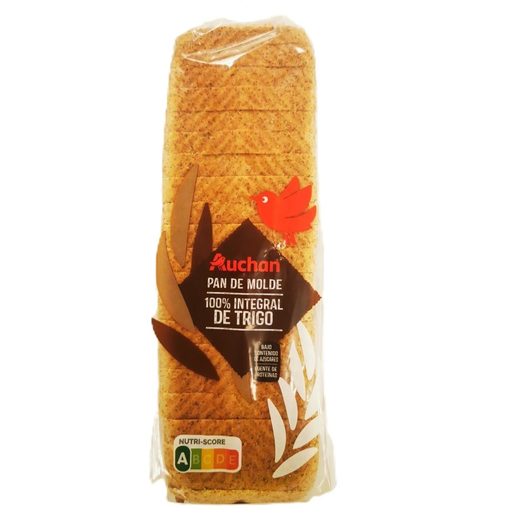 AUCHAN Pão de Forma Trigo Integral 600 g