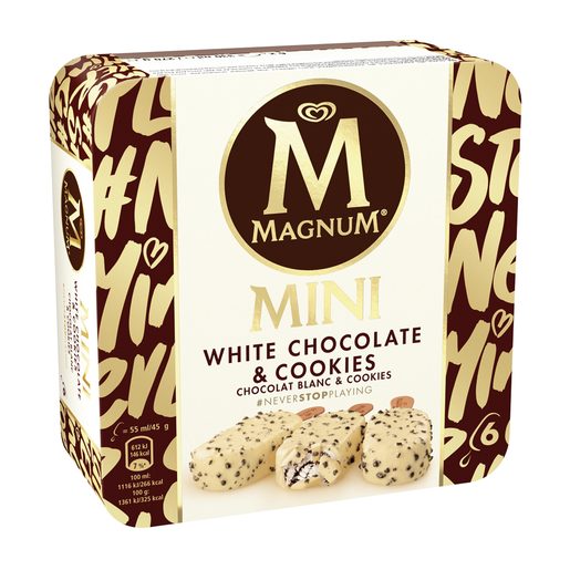MAGNUM Gelados Multipack Magnum Mini Chocolate Branco & Cookies 6x55 ml