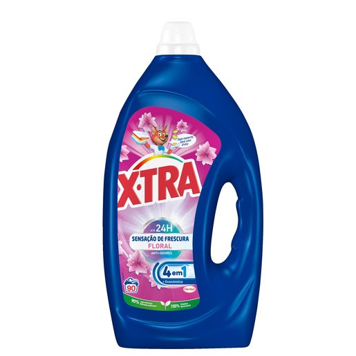 X-TRA Detergente Líquido Máquina da Roupa Sensação Frescura Floral Anti Odores 90 lv