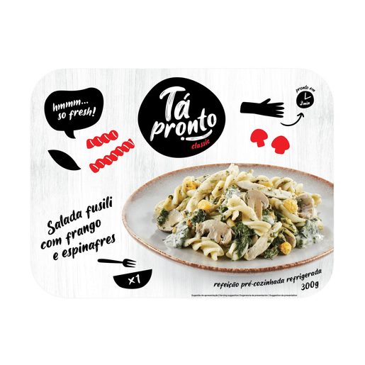 TÁ PRONTO Salada de Fusili com Frango e Espinafres 300 g