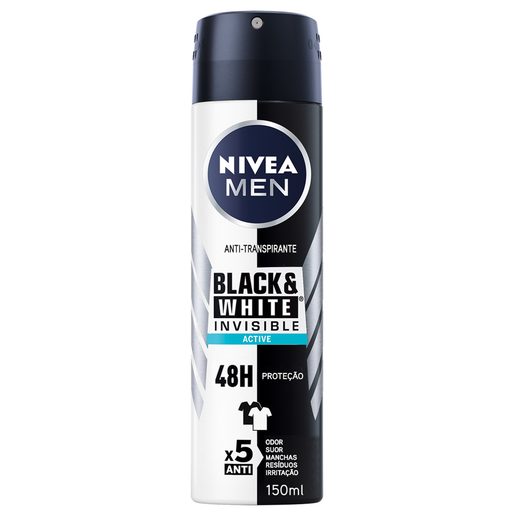 NIVEA MEN Desodorizante Spray Invisible Black & White Active 150 ml
