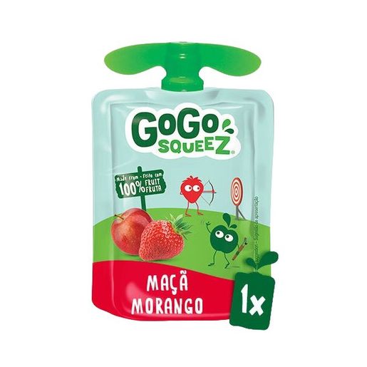 GOGO SQUEEZ Fruta Saqueta Morango Maçã 90 g