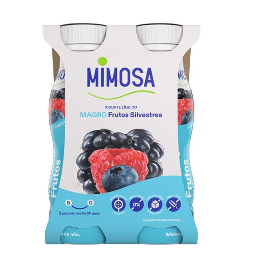 MIMOSA Iogurte Líquido Magro Frutos Silvestres 4x151 ml