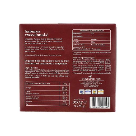 AUCHAN COLLECTION Petit Gâteau Doce de Leite 4 un