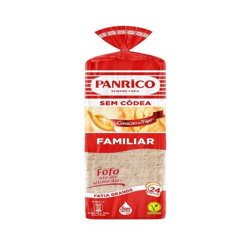 PANRICO Pão de Forma sem Côdea Familiar 650 g
