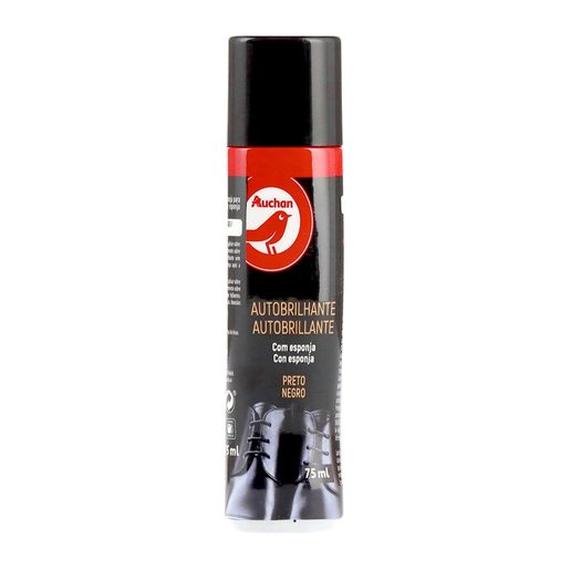 AUCHAN Autobrilhante Calçado com Esponja Preto 75 ml