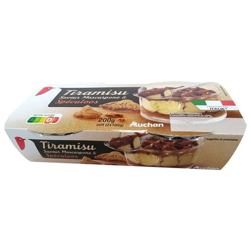 AUCHAN Tiramisu Spéculoos 2x100 g