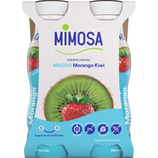 MIMOSA Iogurte Líquido Magro Morango/Kiwi 4x151 ml