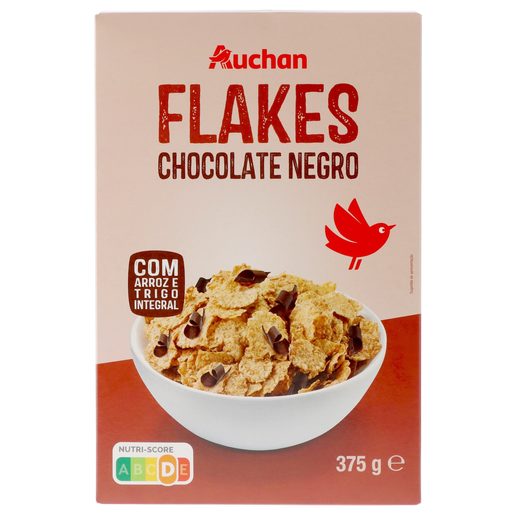 AUCHAN Cereais Flakes com Chocolate Negro 375 g